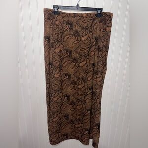 Tribal Brown Paisley Maxi Skirt